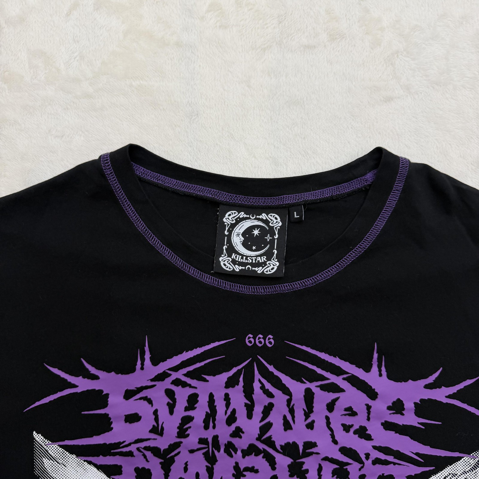 Killstar Shirt Mens Large Black Purple Angel Graphic Gothic Metal Streetwear gallery
