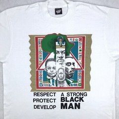 vtg 80s STRONG BLACK MAN RESPECT PROTECT T-Shirt L/XL single stitch hip hop