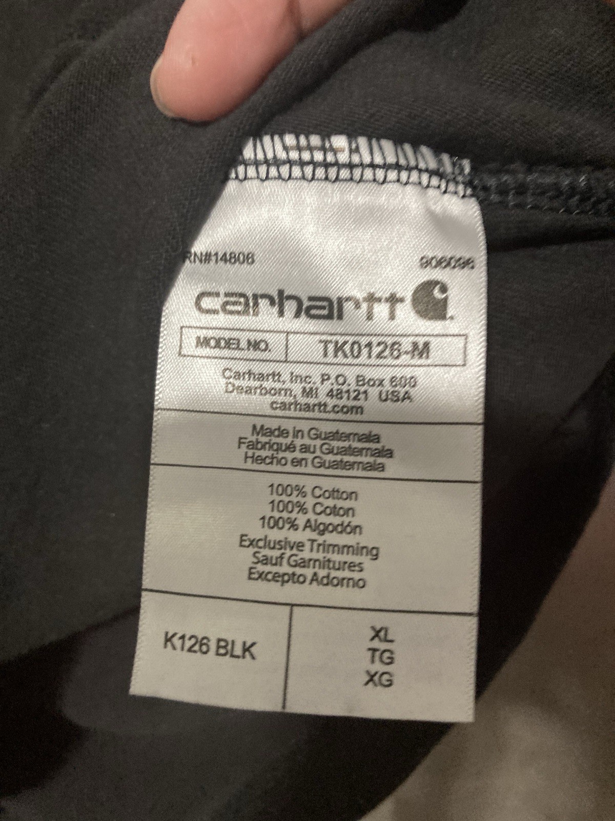 Carhartt Loose Fit Black Long Sleeve Pocket Tee Crew Neck XL TK0126-M gallery
