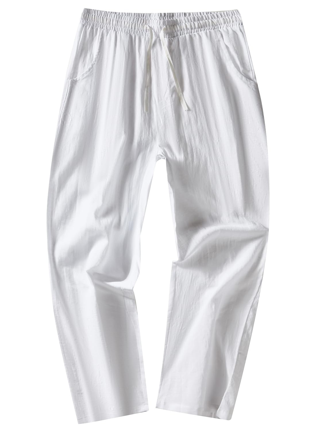 Mens Lightweight Cotton Linen Pants Casual Trousers Drawstring Beach Pockets gallery