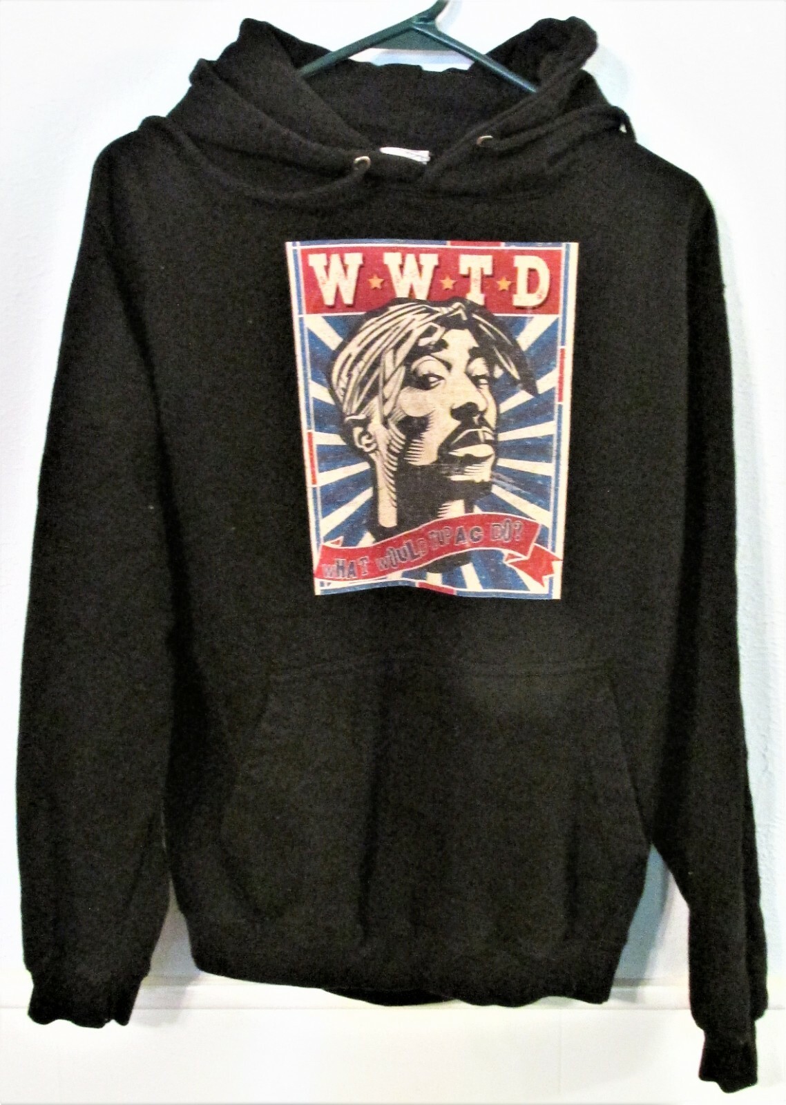 AWDis Inc. What Would Tupac Do? WWTD Black Hoodie Sweatshirt Size S