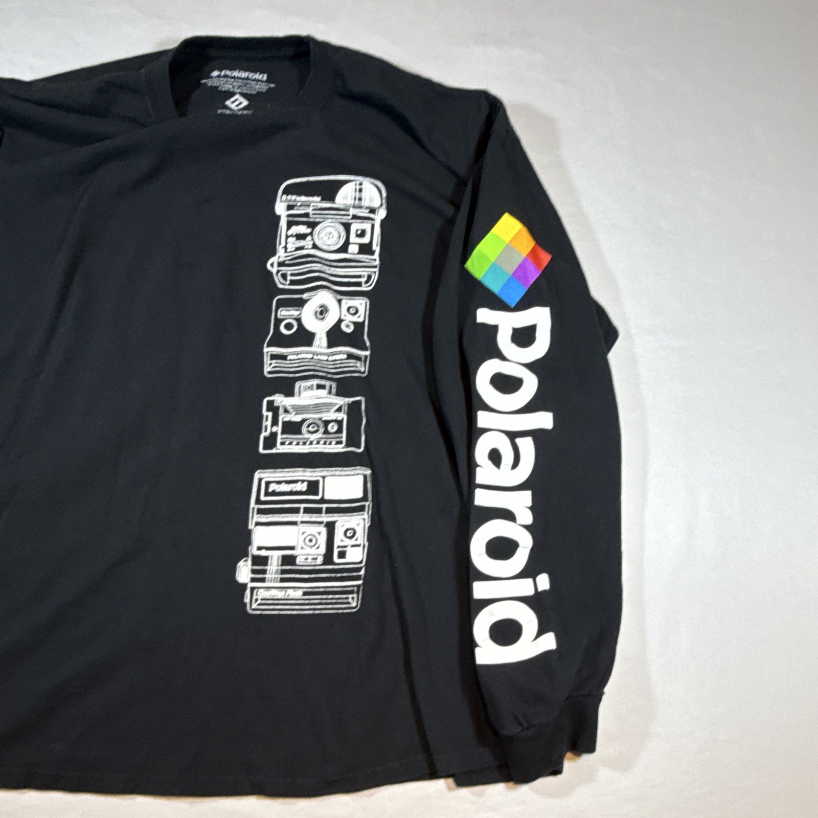 Polaroid OneStep Express Black Graphic Logo Long Sleeve Crew Neck T-Shirt XL gallery
