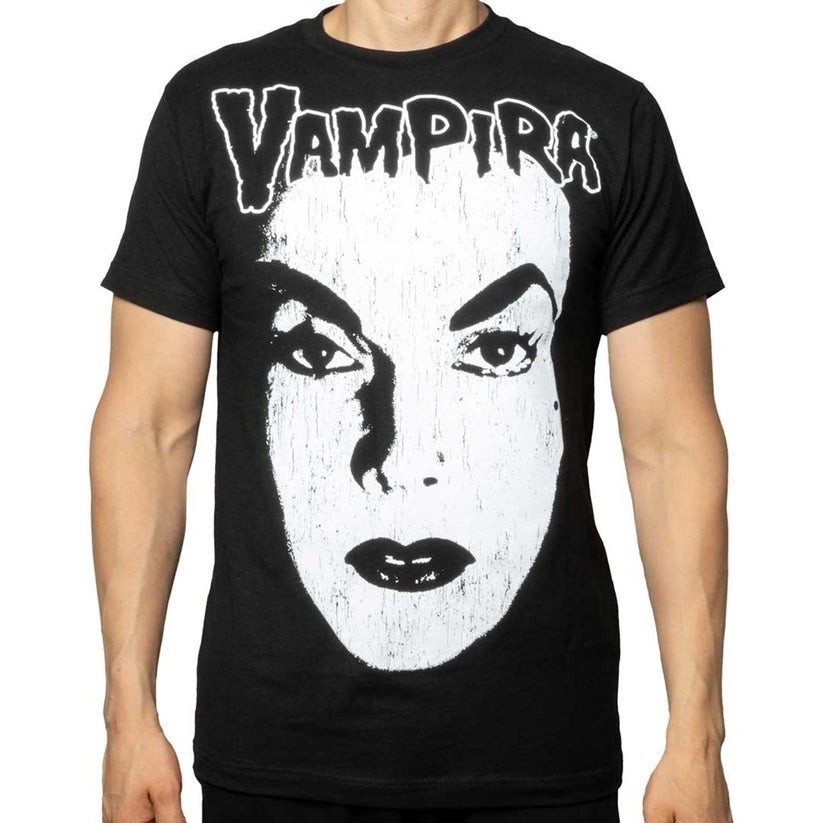 Kreepsville Vampira Fit Face Black White Gothic Horror Tee Shirt S-M-L-XL-2X-3X gallery
