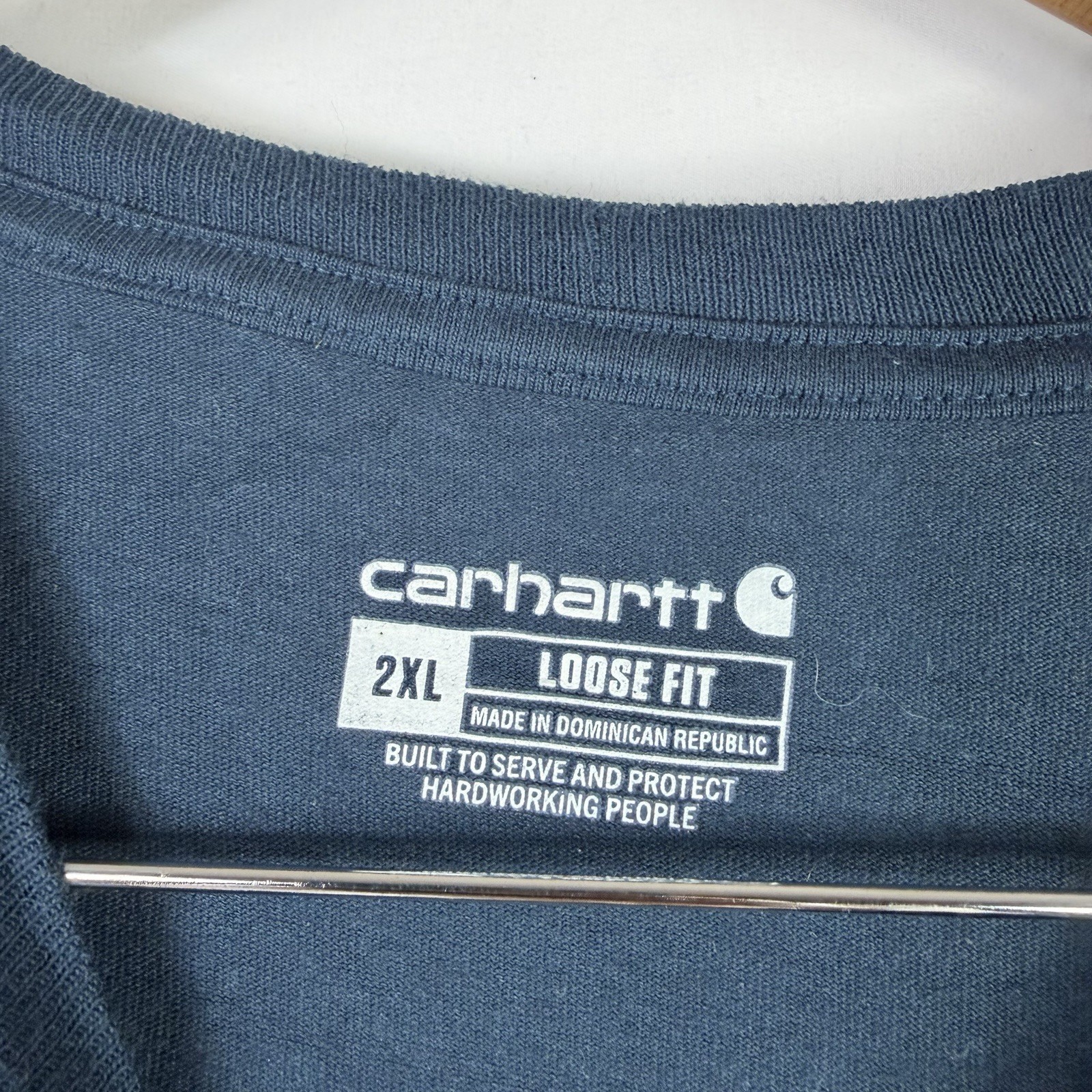 Carhartt T-Shirt Men's 2XL Loose Fit Blue Short Sleeve Pocket Tee 100% Cotton gallery