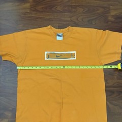 Vintage 90s Nike Silver Tag Orange Center Swoosh Graphic Skater T-Shirt Size M