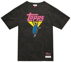Topps Mitchell & Ness Heritage Baseball Black Wash T-Shirt NEW WITH TAGS!^