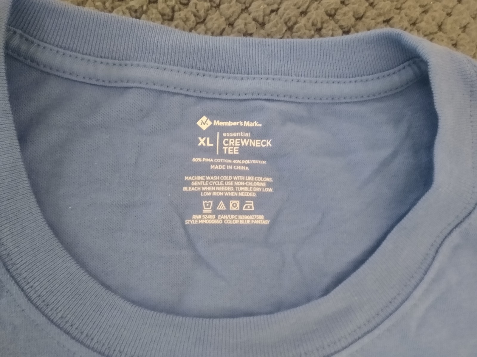 Members Mark crewneck short sleeve Pima cotton blend t-shirt men's size XL gallery