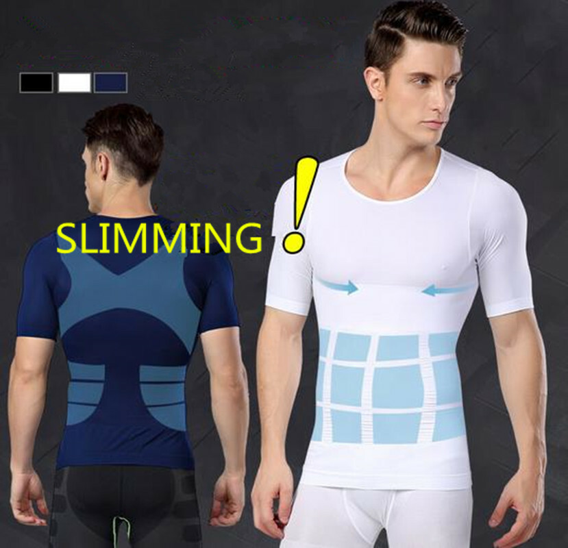 Men Body Slimming Tummy Shaper Underwear shapewear Waist Girdle T-Shirt Vest US gallery