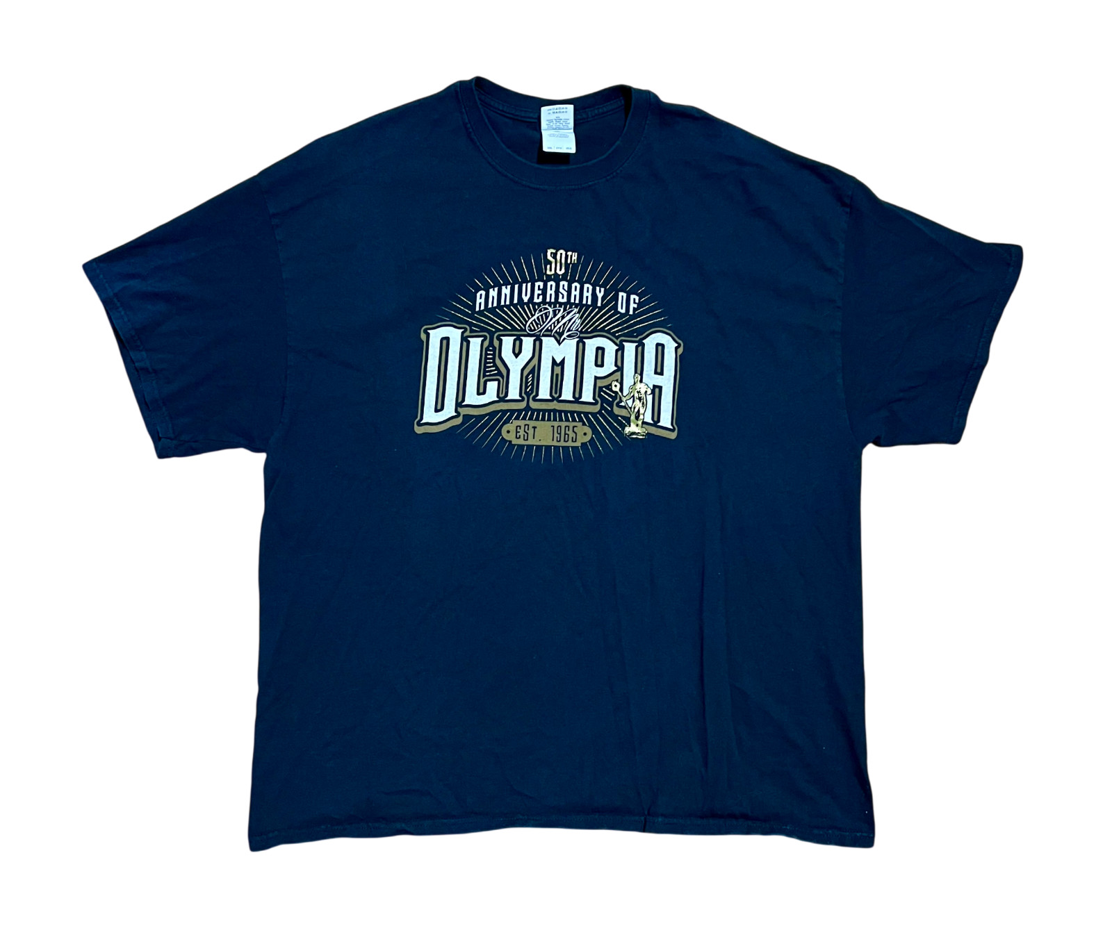 Men's 2XL Mr. Olympia 50th Anniversary Black Vintage Graphic T-Shirt gallery