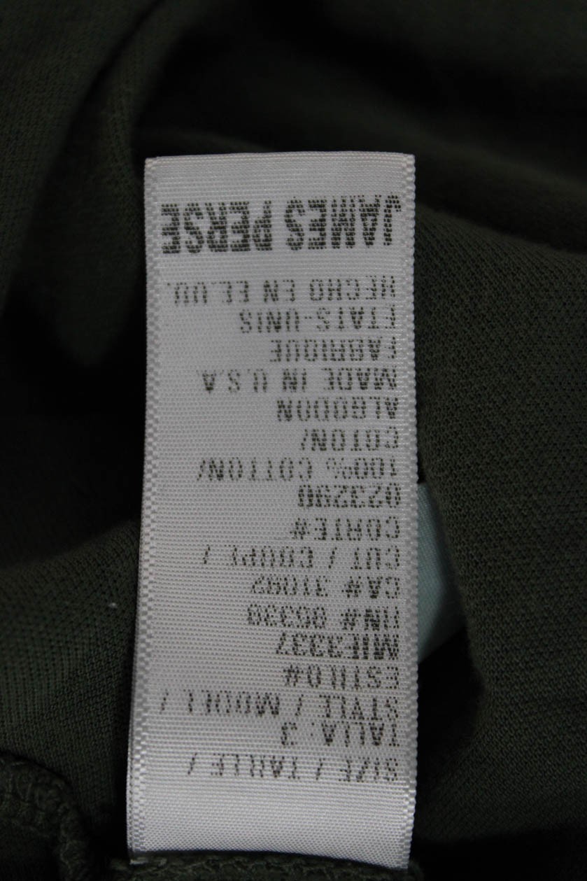Standard James Perse Mens Polo Shirt Green Short Sleeve Cotton Size 3 gallery