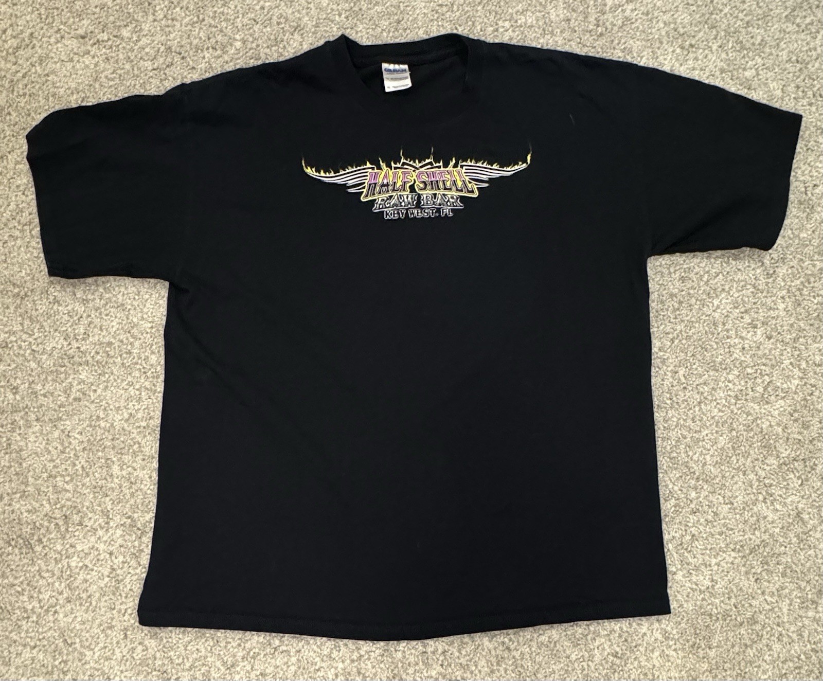 VTG Half Shell Raw Bar Key West, FL T-Shirt |Biker Babe Graphic “Eat It Raw” XL gallery
