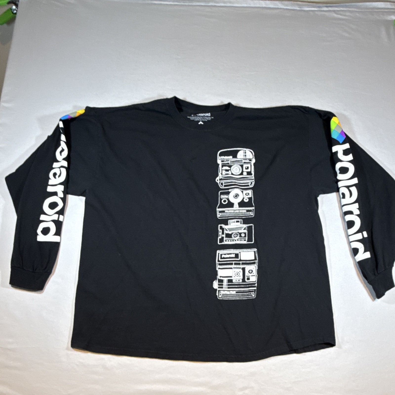 Polaroid OneStep Express Black Graphic Logo Long Sleeve Crew Neck T-Shirt XL gallery