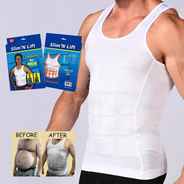 Men's Slimming Body Shaper Vest Abs Abdomen Compression Workout Tank Tops... gallery