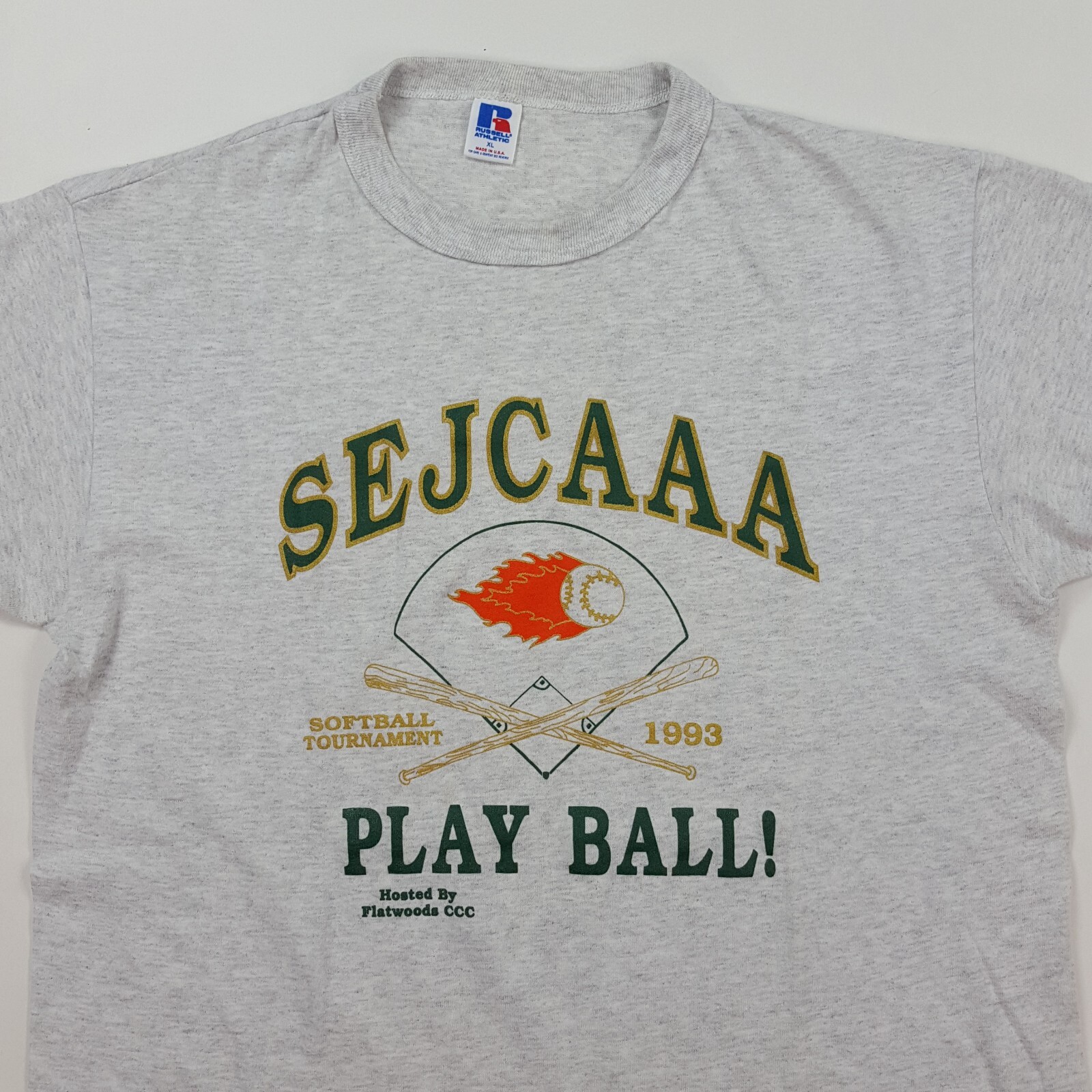 Vintage 90s Softball Tournament Men's Size XL Gray Baseball Retro USA T Shirt gallery