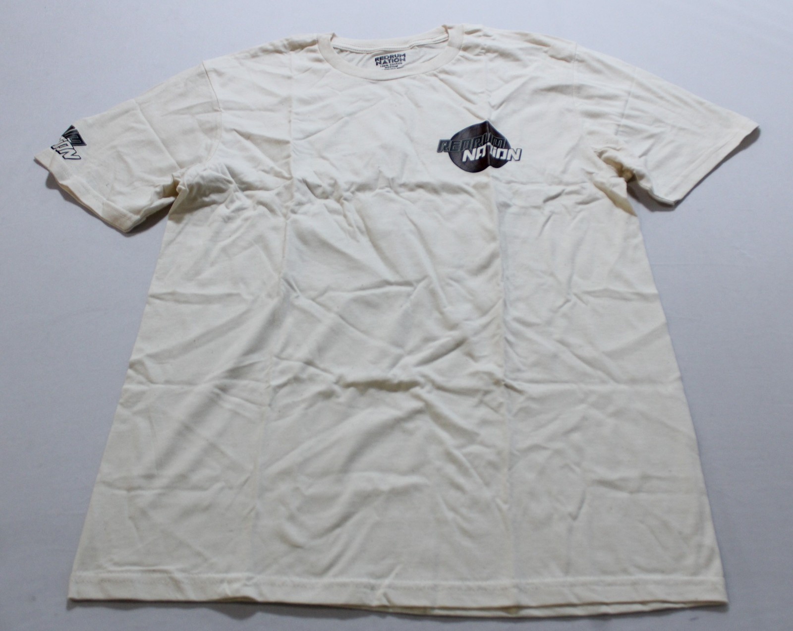Redrum Nation Men's V25 Short Sleeve Cotton T-Shirt CG2 Natural Medium NWT gallery