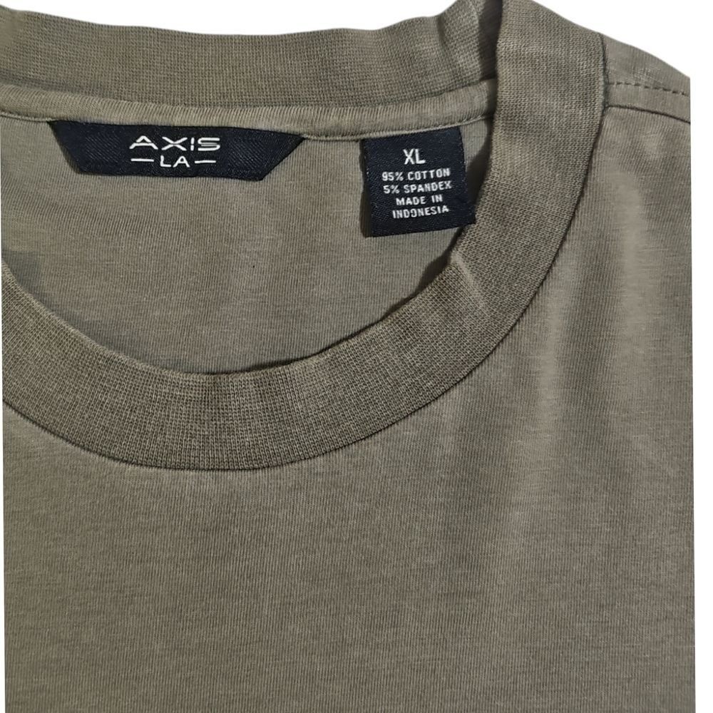 Axis LA Premium Olive Green Cotton Crew Neck T-Shirt Casual Basic Tee XL gallery