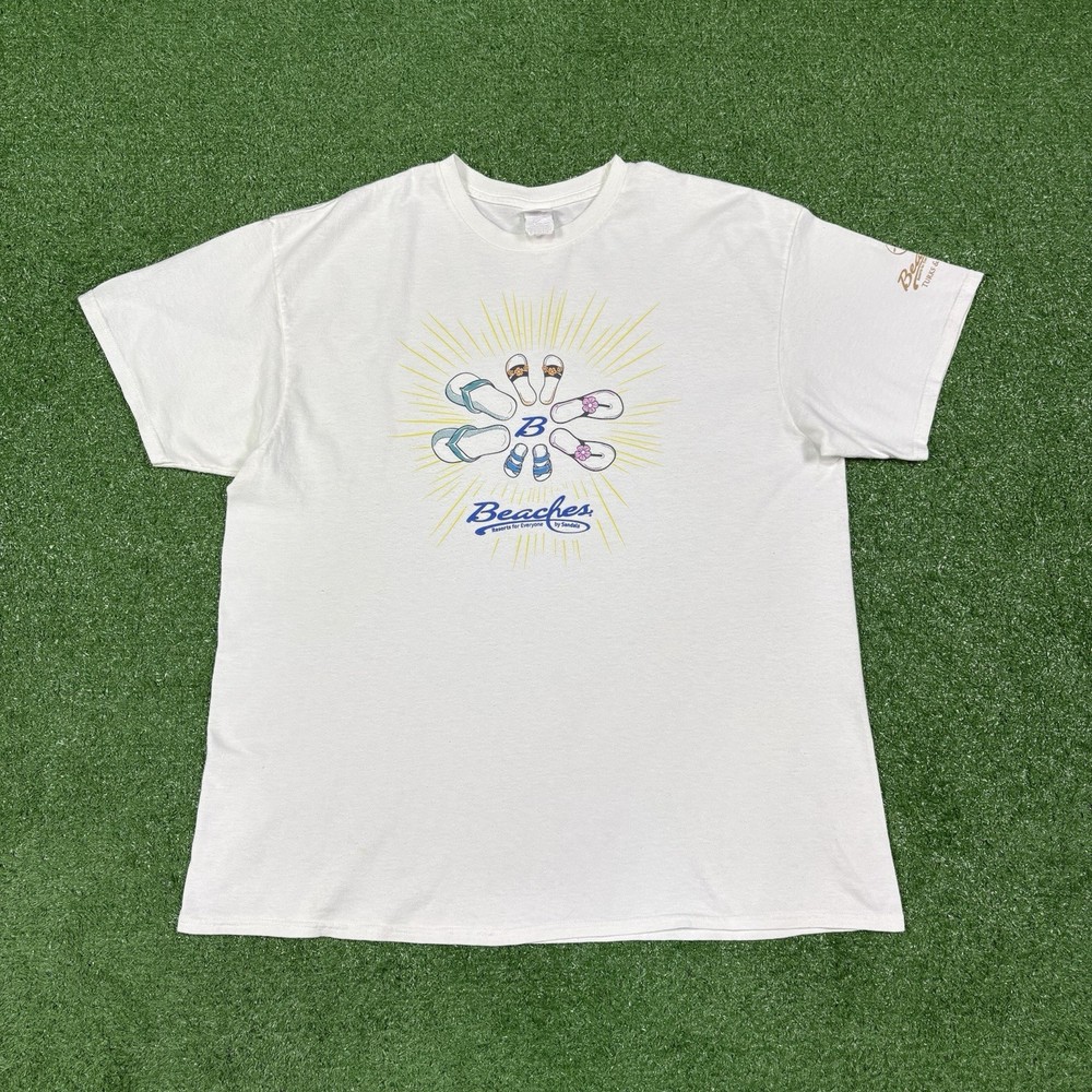 Vintage 2000s Beaches Resort By Sandals Vacation White T-Shirt Men’s XL – 23×29