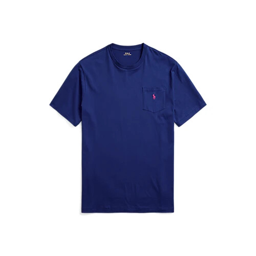 NWT Men's 3LT Polo Ralph Lauren Big & Tall Royal Blue Solid Crew Pocket T-Shirt gallery