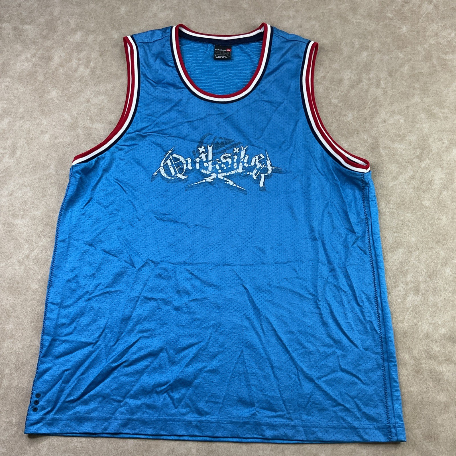 Vintage Quiksilver Jersey Sz L Tank Shirt Y2K Hip Hop Skater Grunge Surfer USA gallery