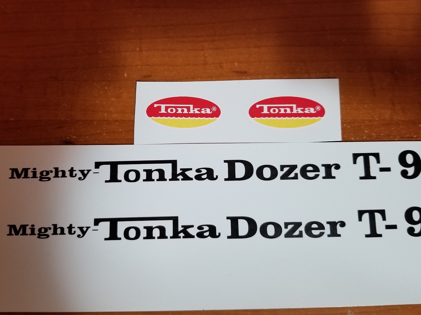 MIGHTY TONKA DOZER T-9 PEEL AND STICK SET WITH OVAL LOGOS