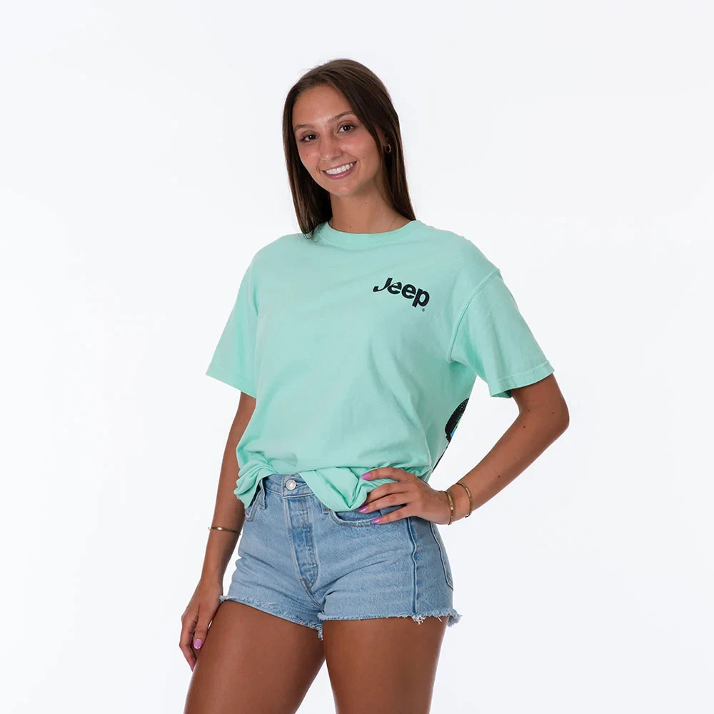 Jeep Beach T-Shirt Tie Dyed CJ comfort Colors Tee Shirt teal - Sizes S/M/XL gallery