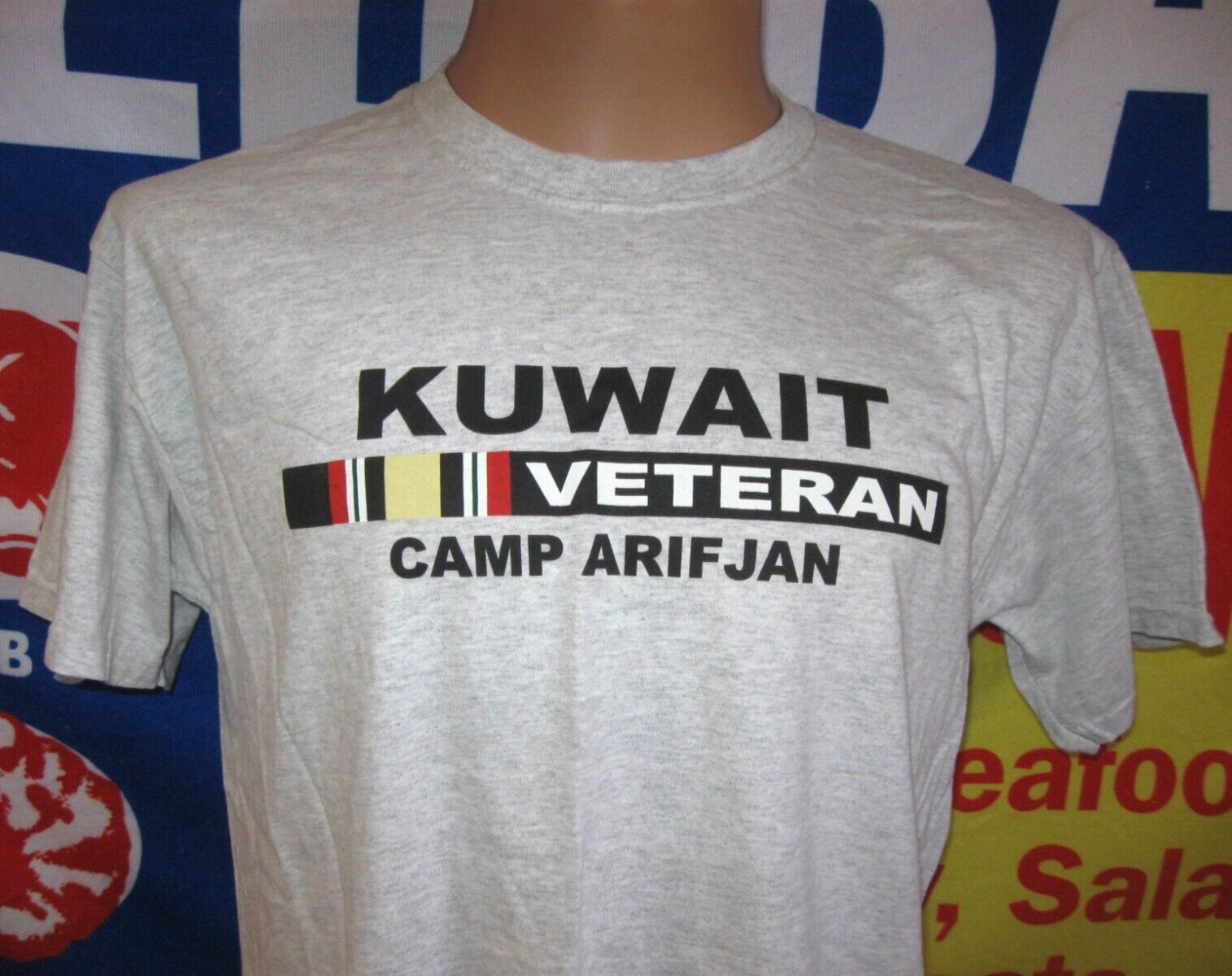 KUWAIT VETERANS CAMP ARIFJAN vtg Shirt Men L US ARMY AIR FORCE NAVY MARINES USCG
