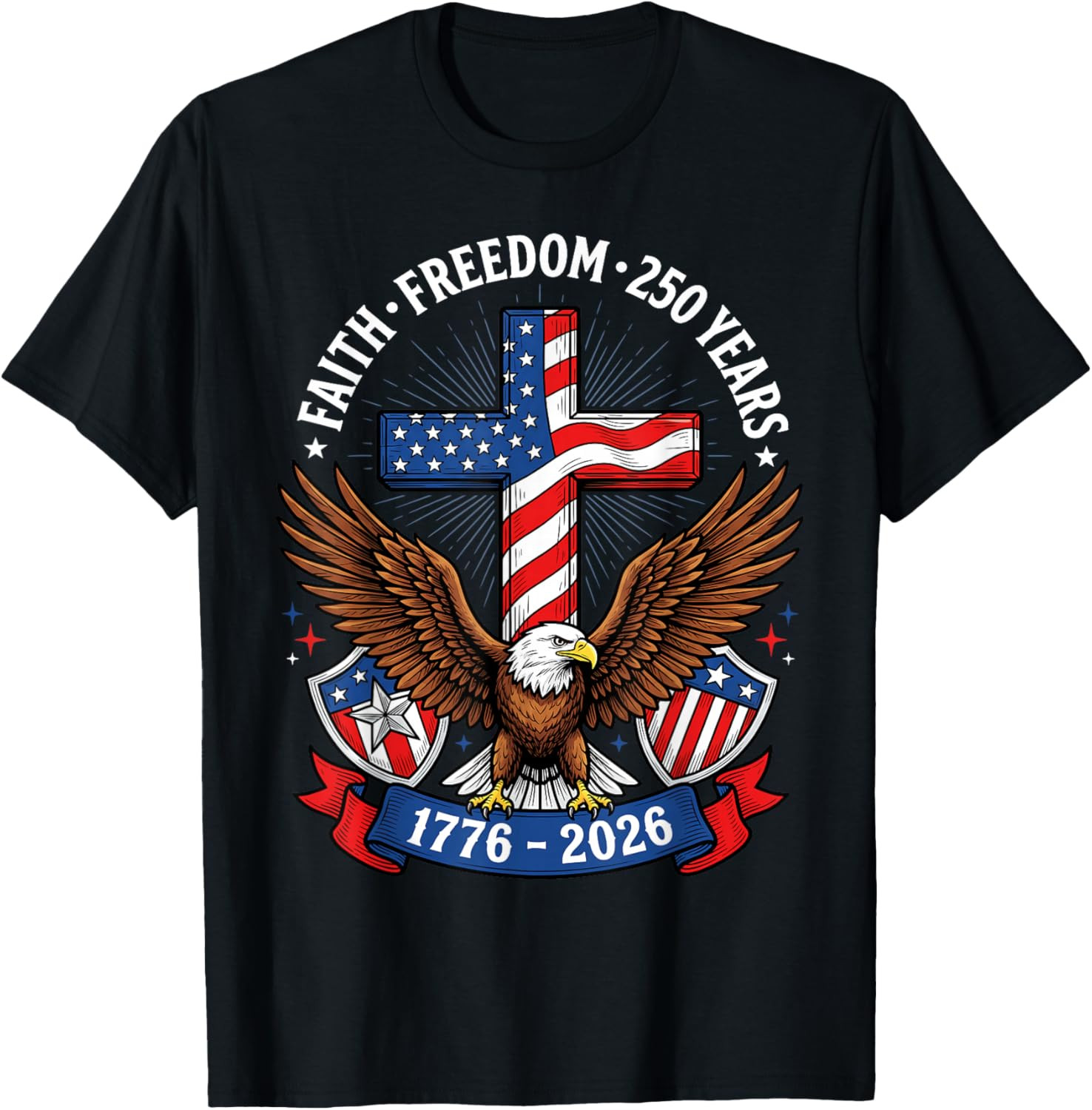 250th Anniversary USA Faith Freedom 4th of July Patriotic T Shirt gallery