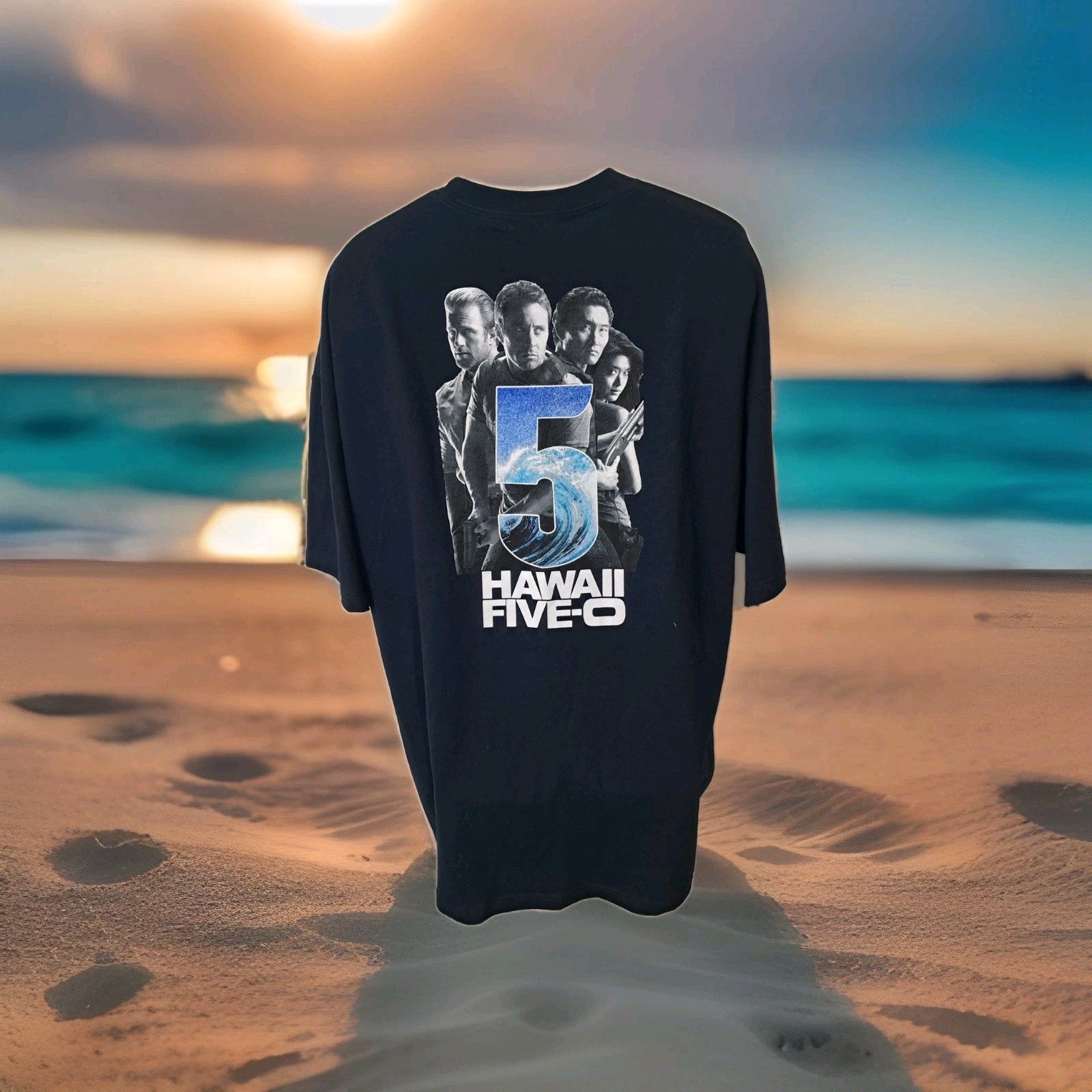 Hawaii Five-O Shirt Mens 3XL Navy Blue Graphic Back Hit Double Sided Tee gallery