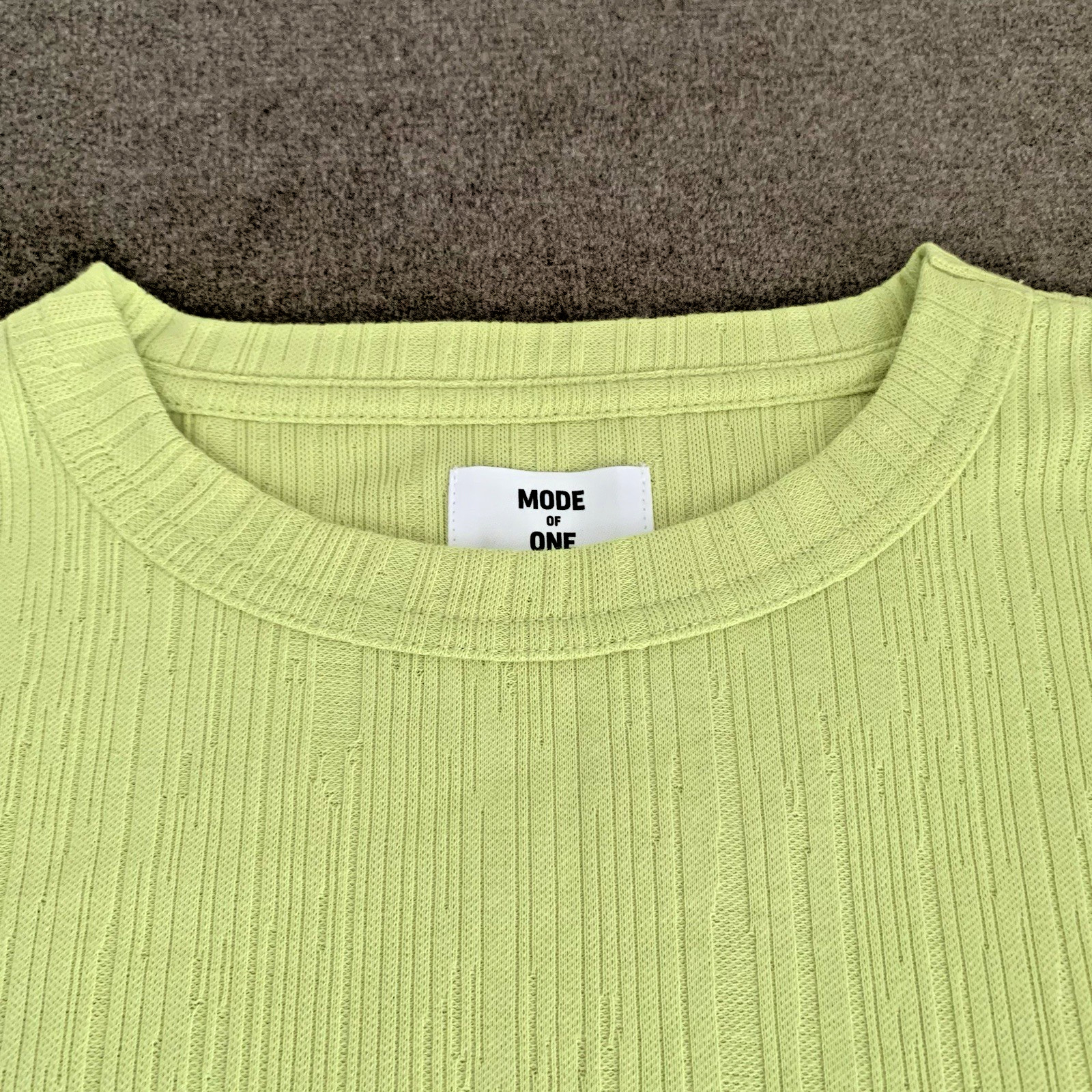 Mode of One Men's Large T-Shirt Short-Sleeve Relaxed-Fit Crinkle Lime Green gallery