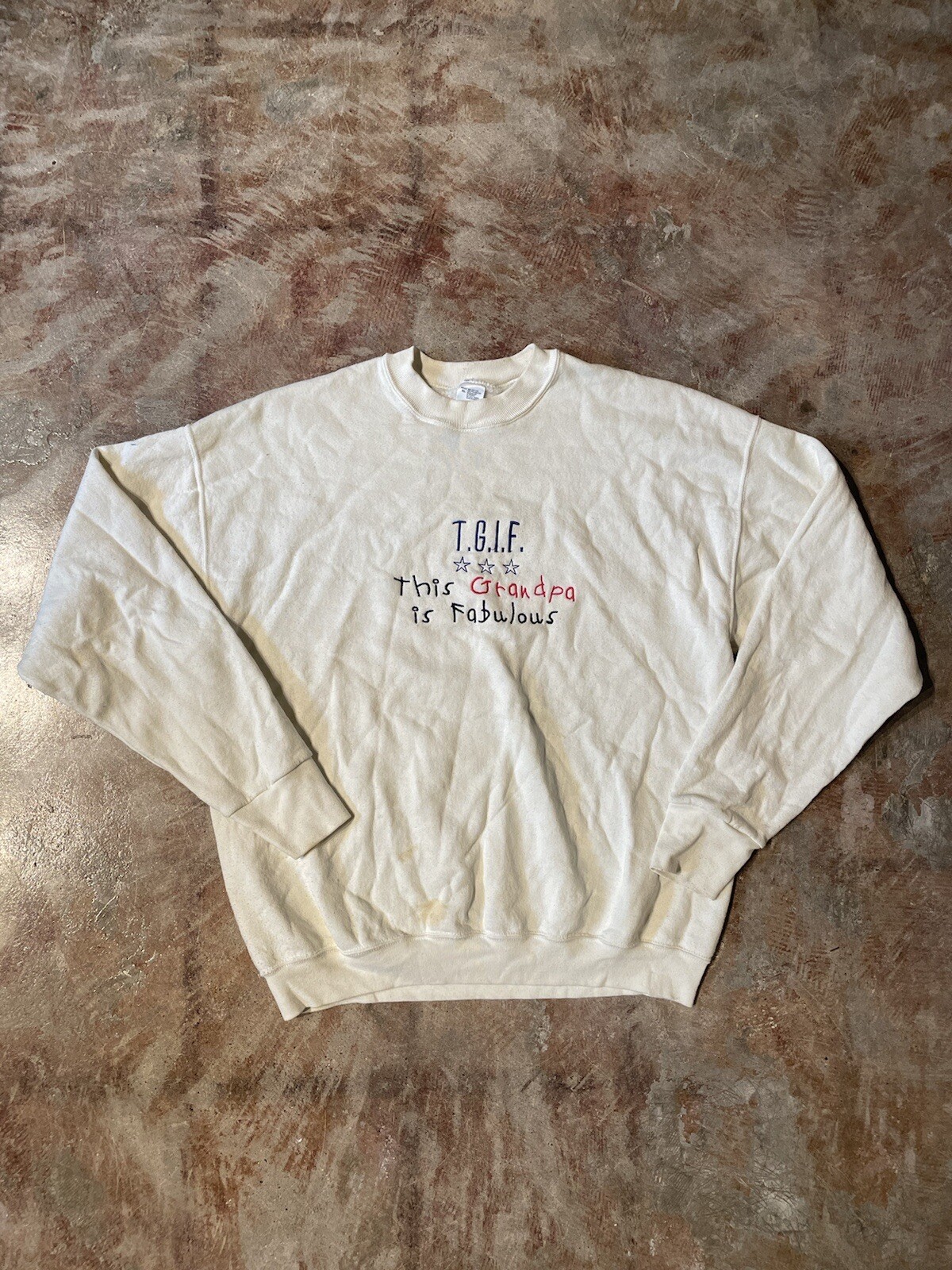Vintage "TGIF This Grandpa Is Fun" Fruit Of The Loom Sweatshirt Crewneck Sz XL gallery