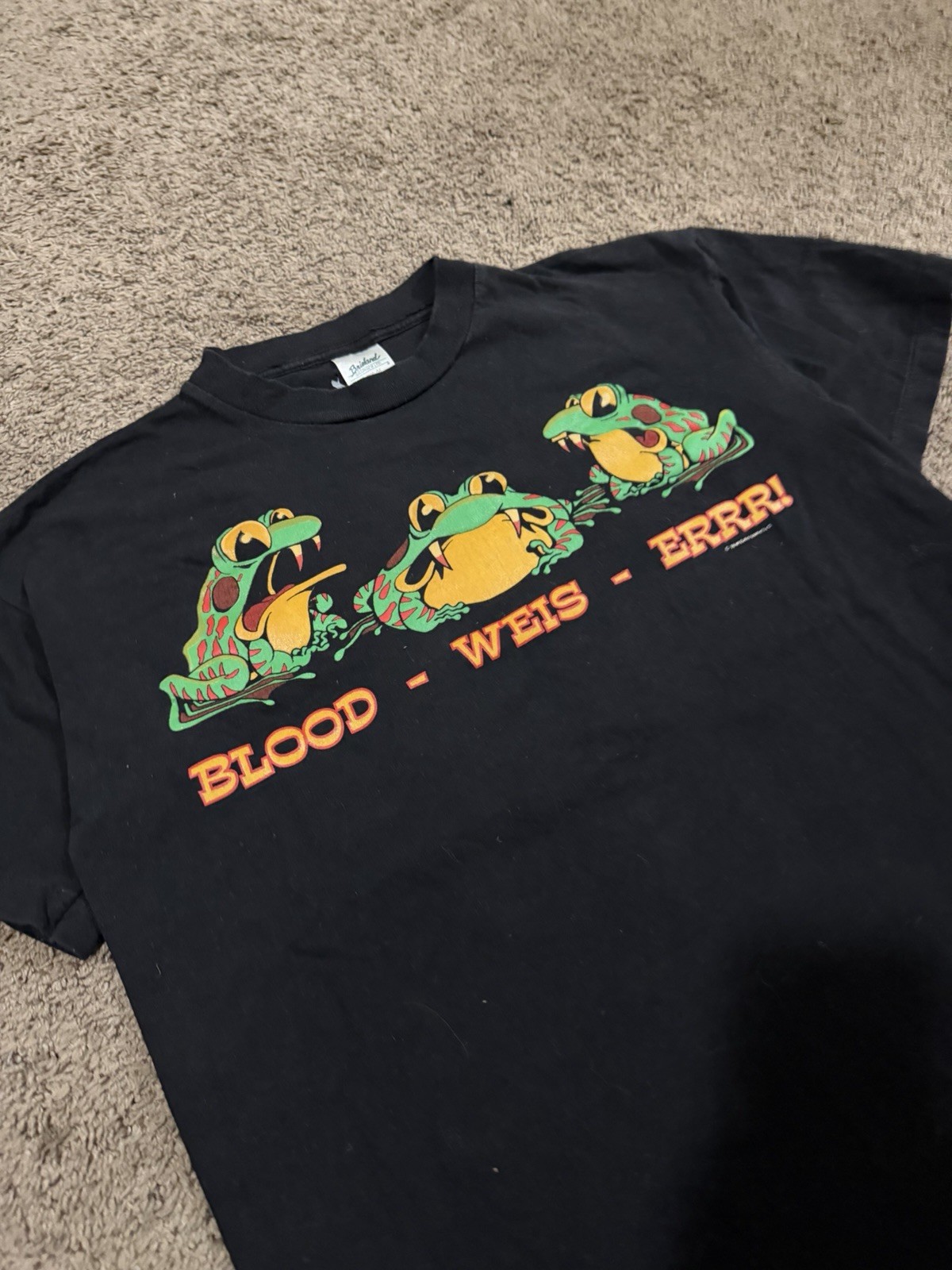Vintage 90s Blood-Weis-errr! Budweiser Frog Beer Shirt Blood Drive Size Large gallery
