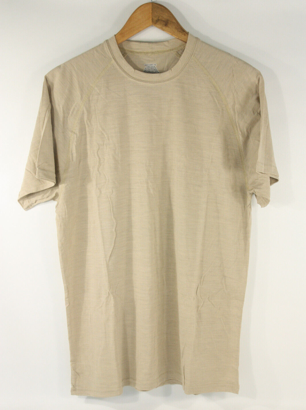LOT of 4 Griffin Mfg FREE Wool Rayon Nylon Blend T-Shirts in Beige Medium gallery