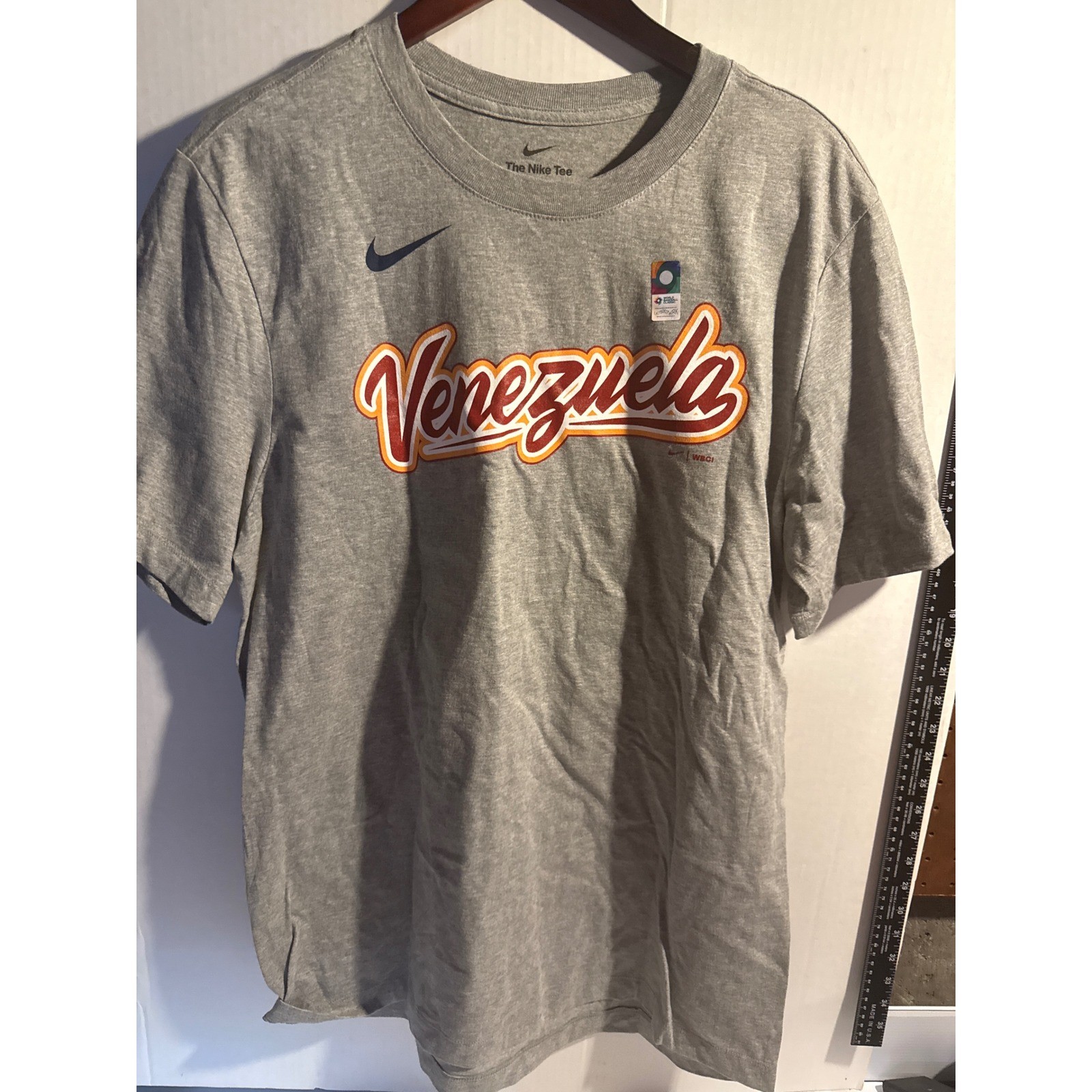 Nike World Baseball Classic Venezuela Ronald Acuña Jr 21 Grey T-Shirt Mens L gallery