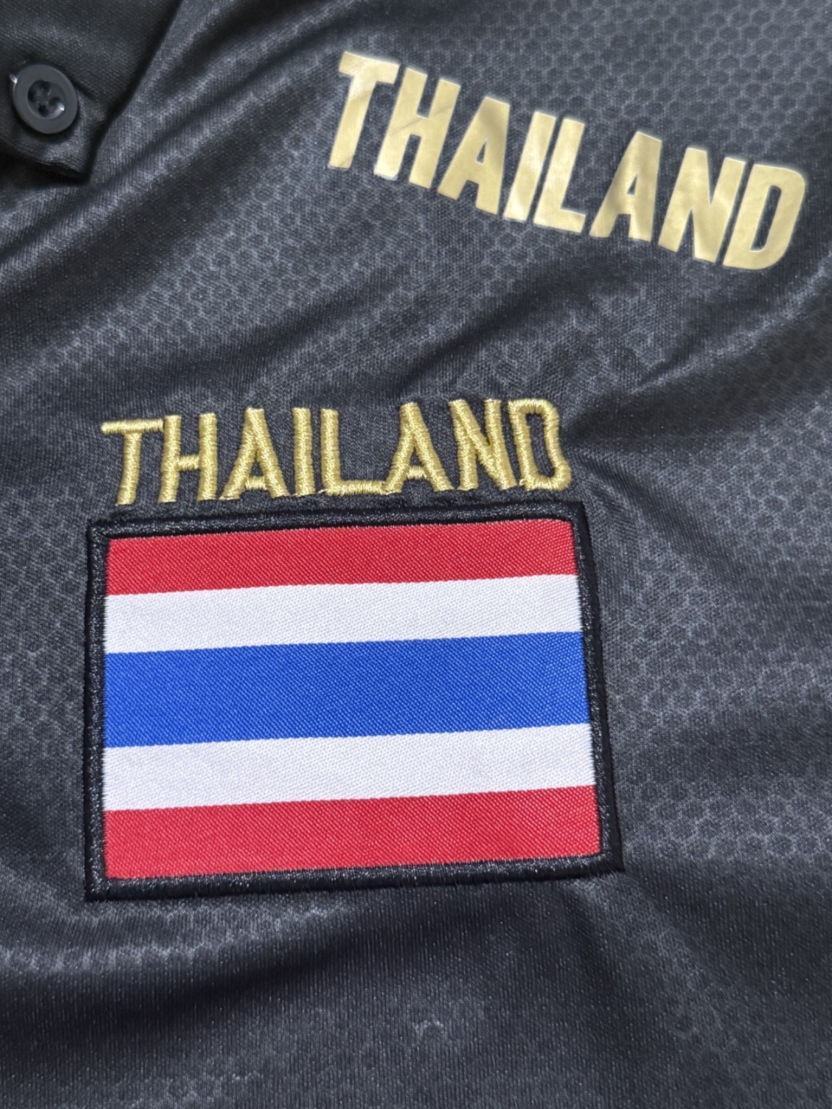 Thailand Soccer Polo Jersey Men’s XL Black Gold Warrix Chang Coca Cola NWT gallery