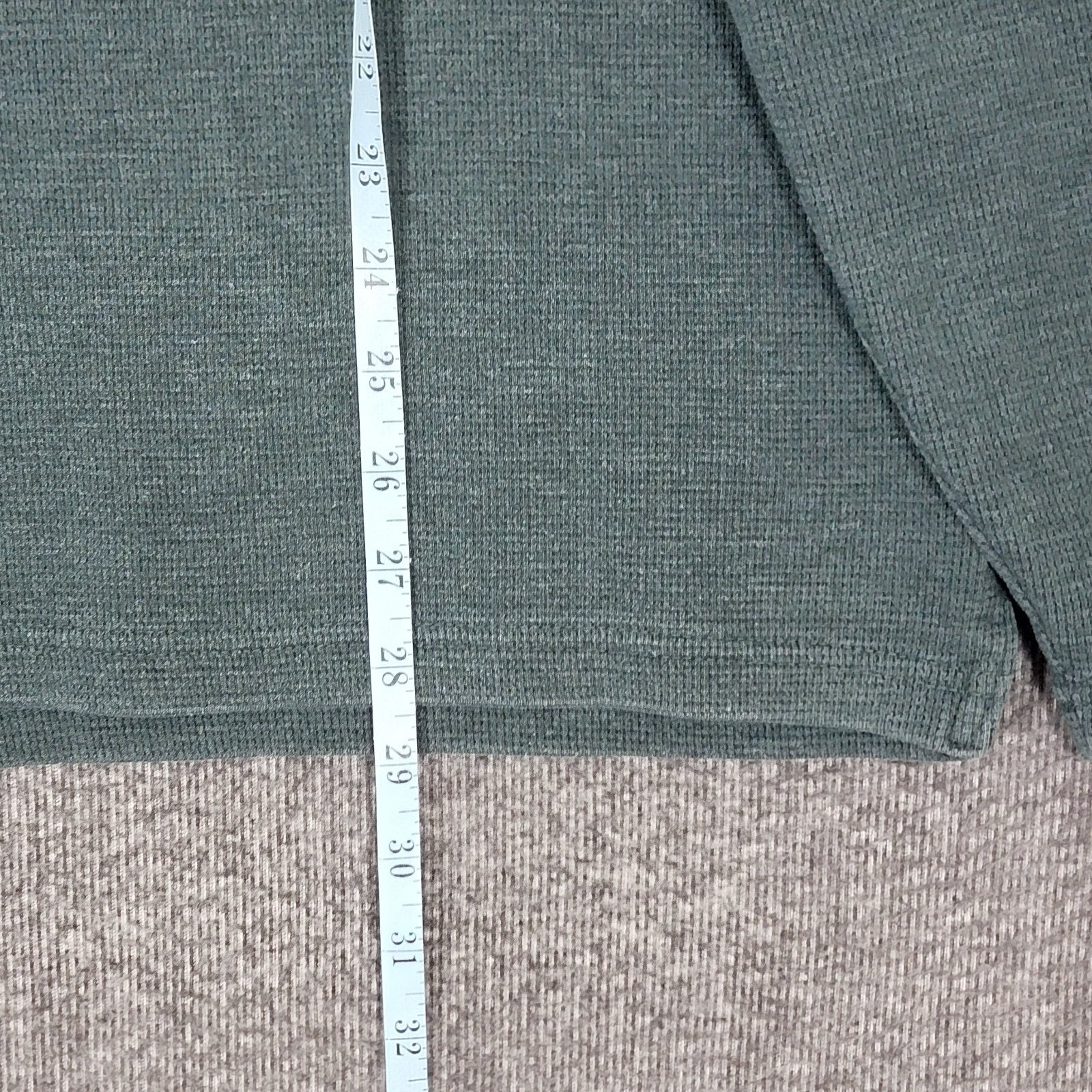 Weatherproof Vintage Henley Shirt Mens L Green Long Sleeve Thermal Waffle Knit gallery
