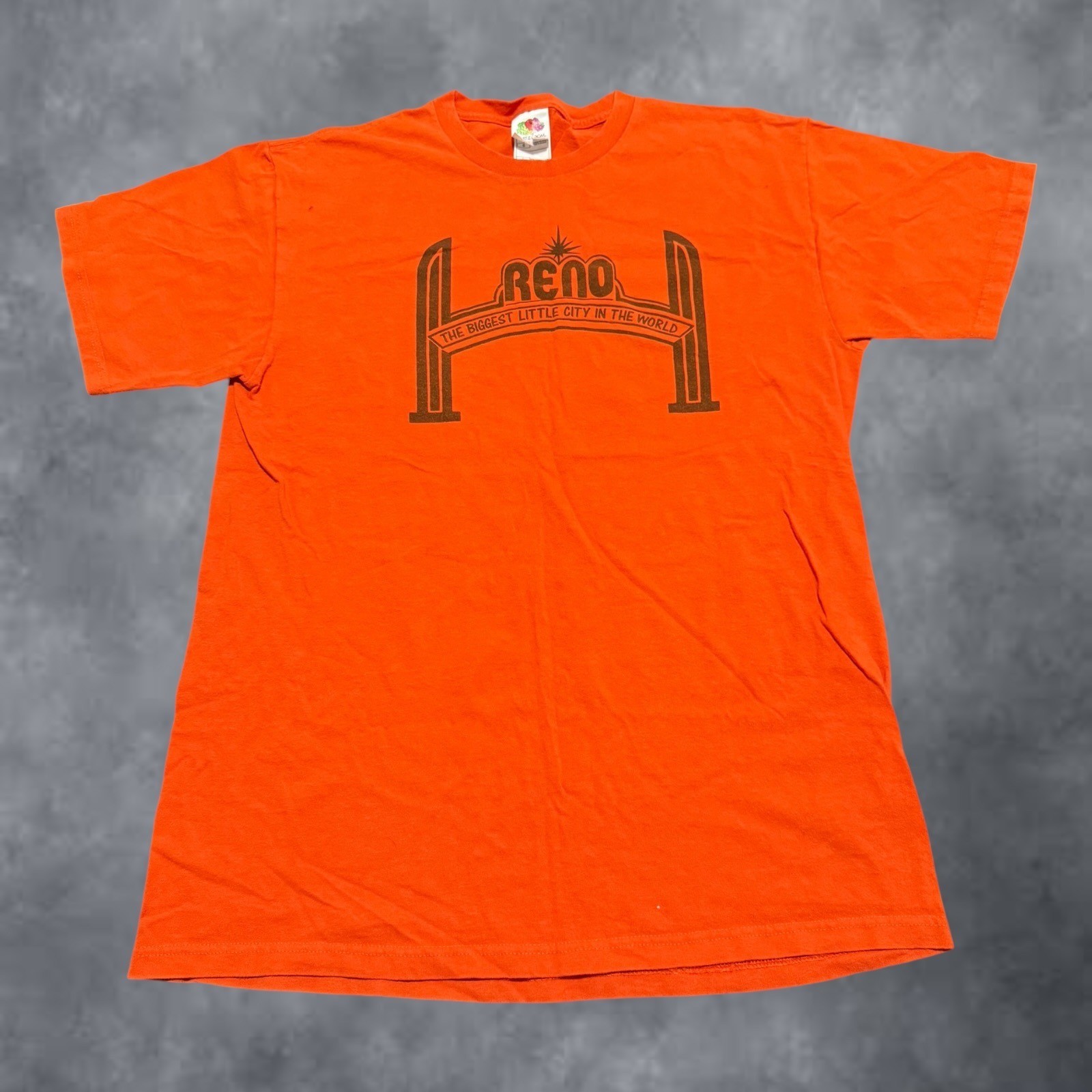 Fruit of the Loom Reno Nevada The Biggest Little City Orange Graphic T-Shirt L gallery