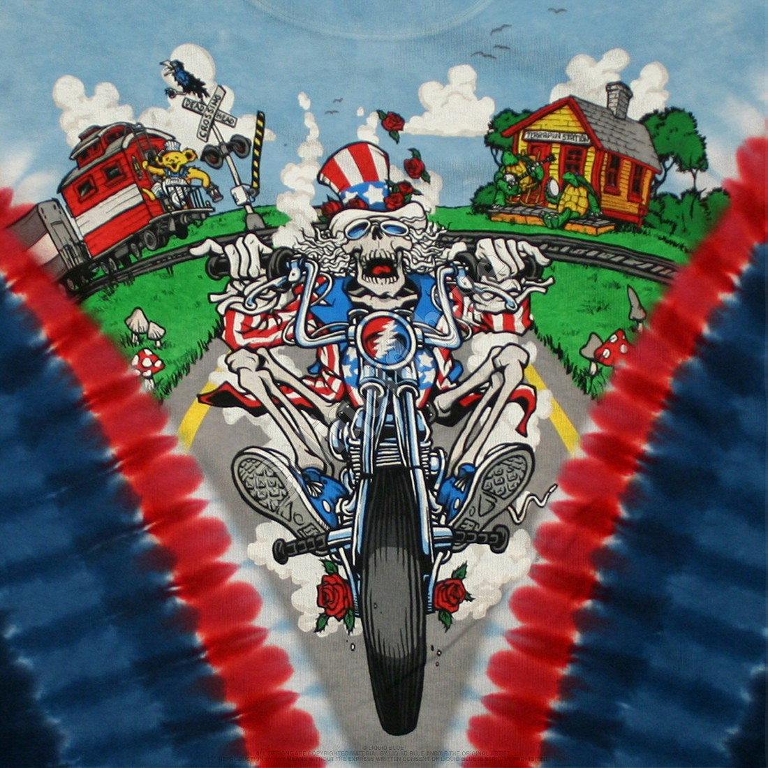 [Limited Edition] Vintage Grateful Dead Moto Sam Tie-Dye T-Shirt Liquid Blue gallery