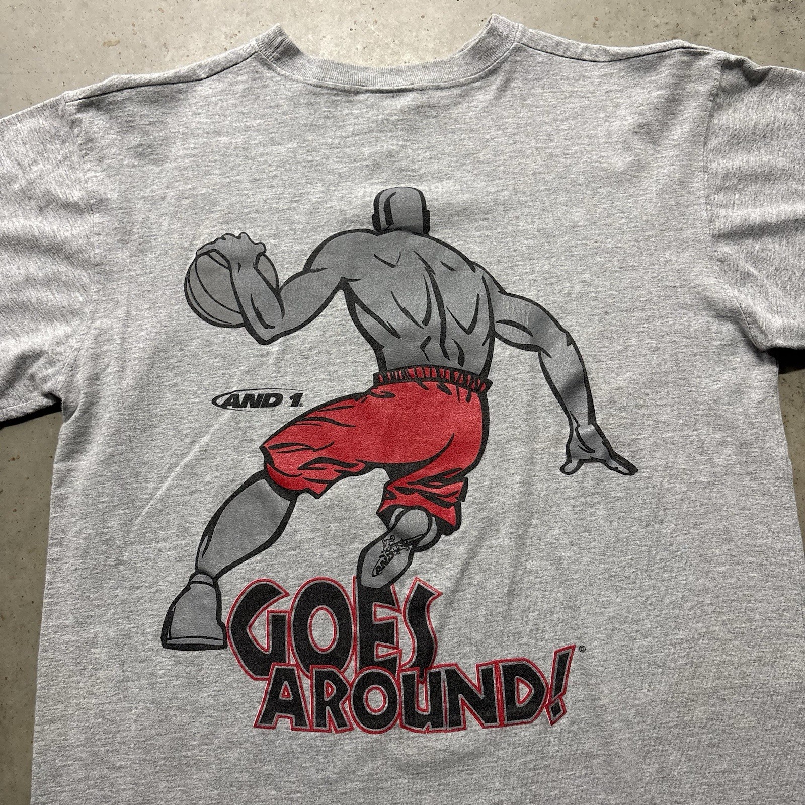 Vintage And1 Basketball Trash Talk Graphic T Shirt Youth L Fits Men’s S/M Grey gallery