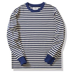Retro Men Classic Breton Striped Long Sleeve Shirt Causal Cotton Sailor T-Shirts