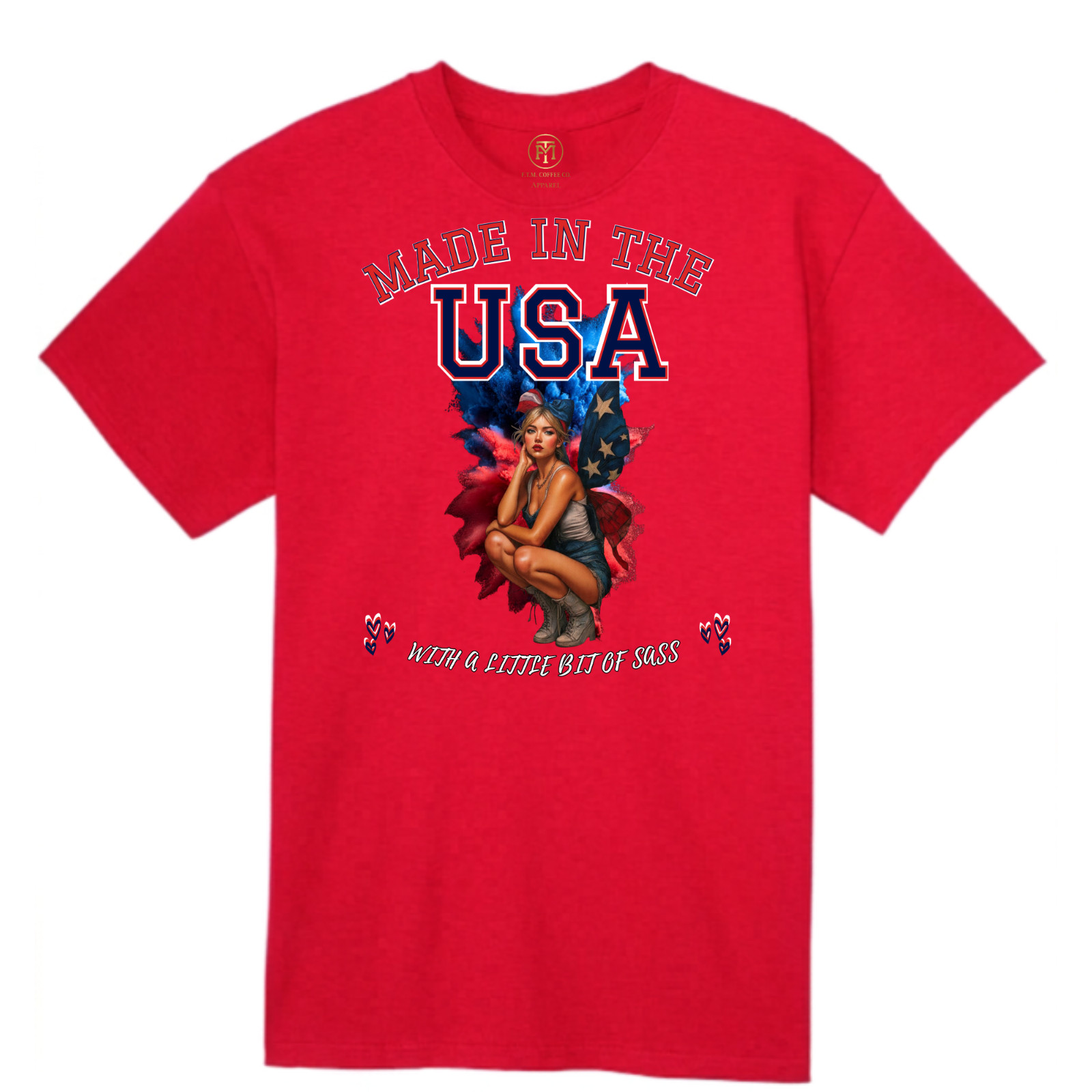 Made In The USA With A Little Bit Of Sass Fairy Wings Patriotic Shirt S-3XL gallery