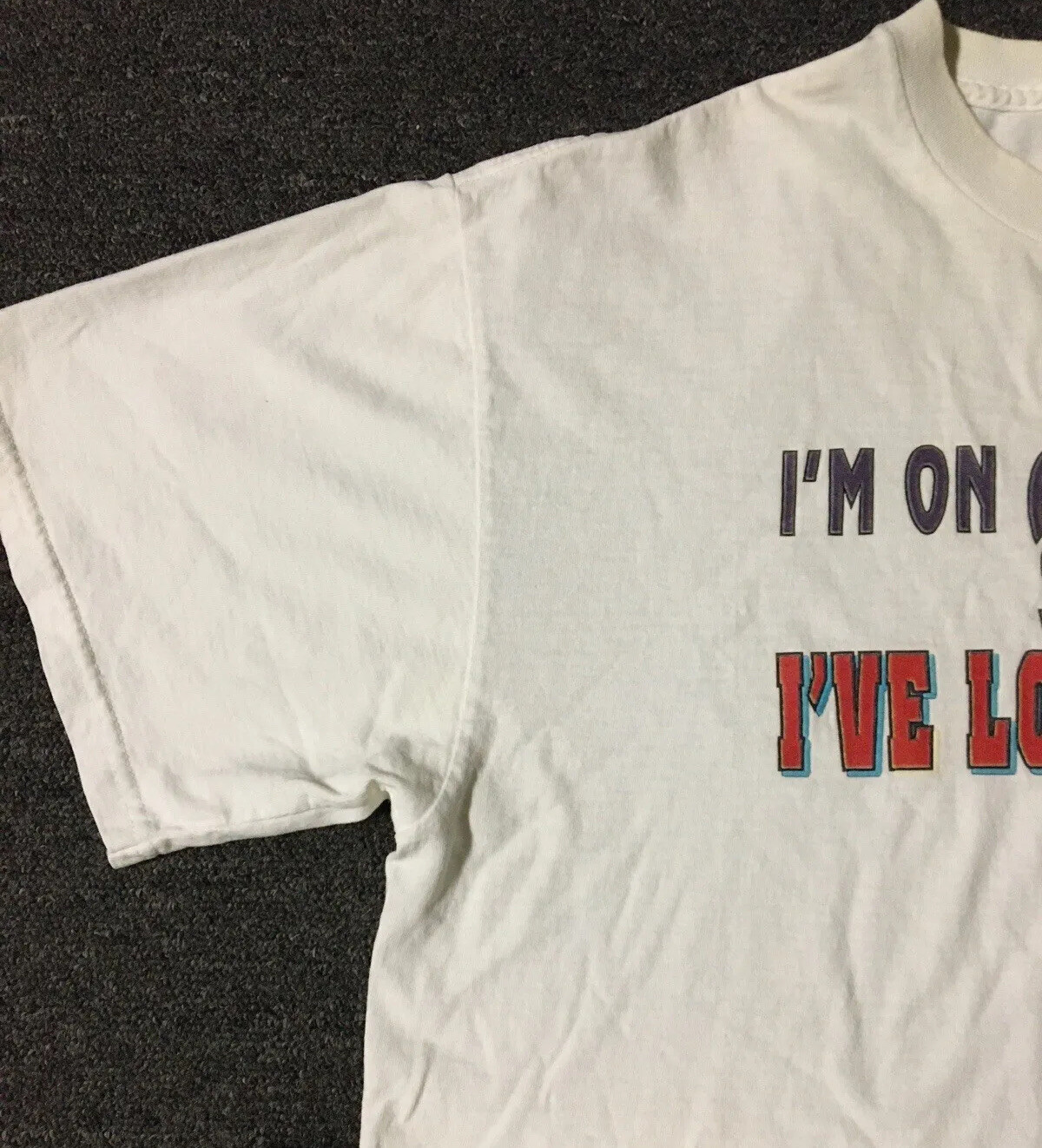 Vtg 90s Im On A 30 Day Diet Ive Lost 15 Days Faded Shirt M Sarcasm Funny Saying gallery