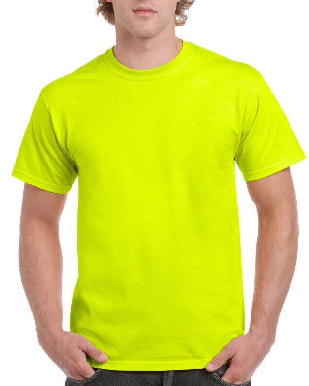 Gildan (10-pack) Safety Green Solid Cotton Short Sleeve Blank Tee T-Shirt S-XL gallery