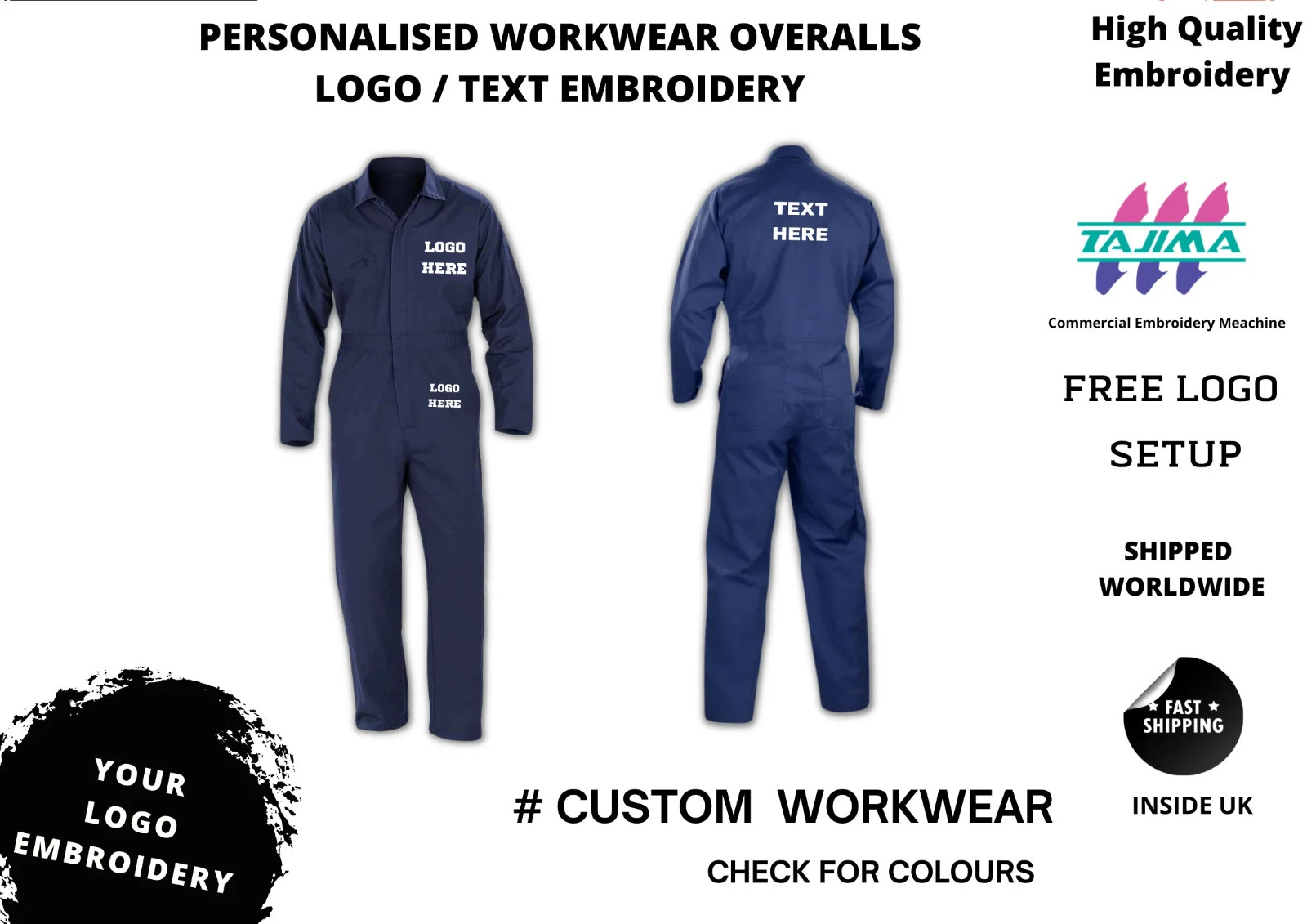 Embroidered Mechanic Overalls – Personalized Workwear, Father's Day Gift gallery