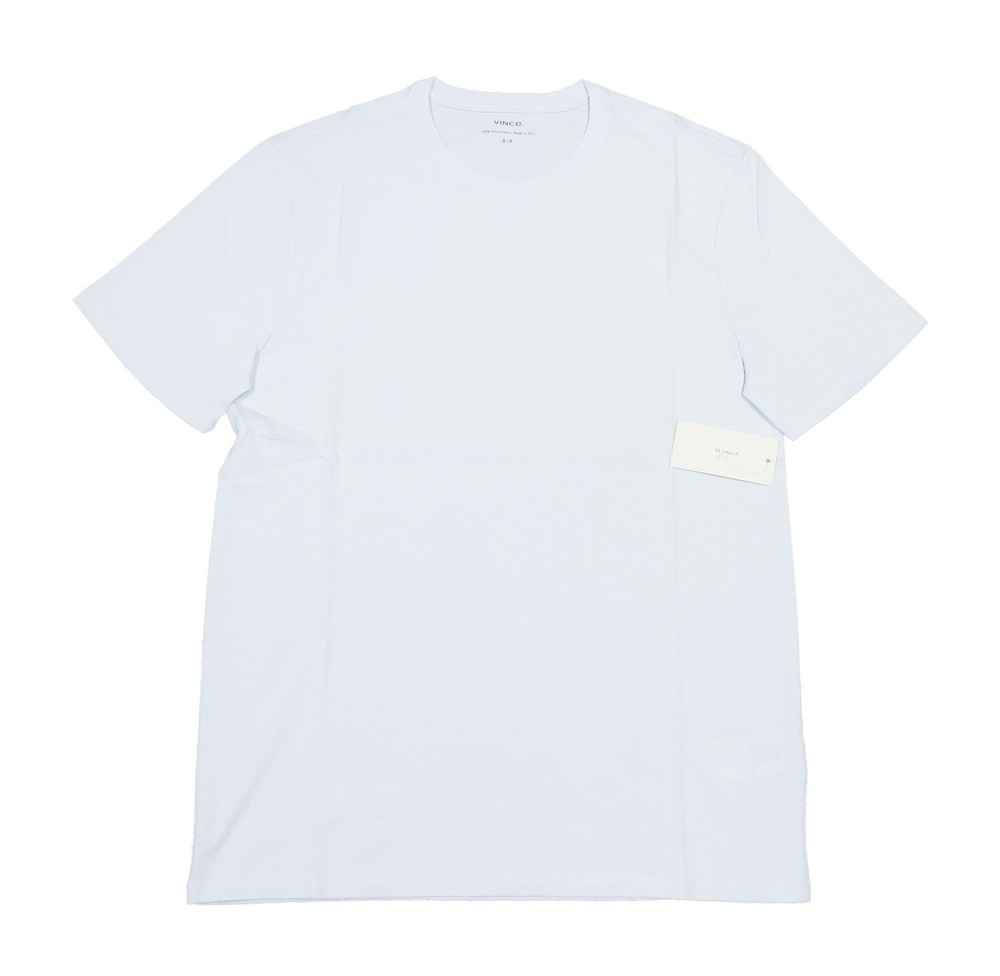 Vince Men’s Glacier Light Blue Pima Cotton Crew-Neck Short Sleeve T-Shirt