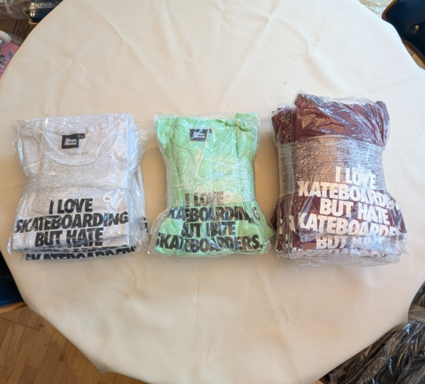 NEW Skate Mental T-shirt Love Hate Skateboard Size XL Ash White Retail $32 NEW gallery