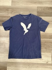 American Eagle Super Soft Graphic T-Shirt Men’s Medium Blue Short Sleeve Logo