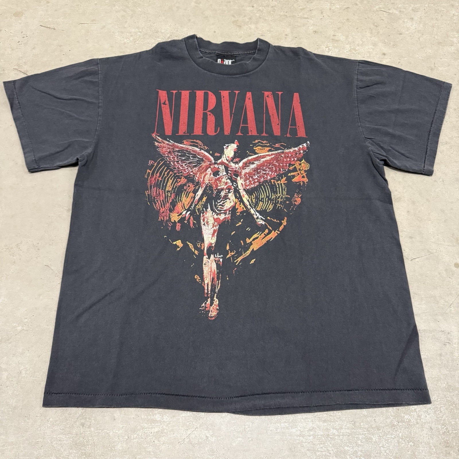 Vintage NIRVANA Heart Box T Shirt 90s Band T Shirt XL In Utero Giant Tag Reprint gallery