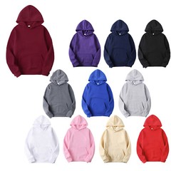 US Mens Plain Pullover Hoodie Casual Hooded Sweatshirt Long Sleeve Classic Tops