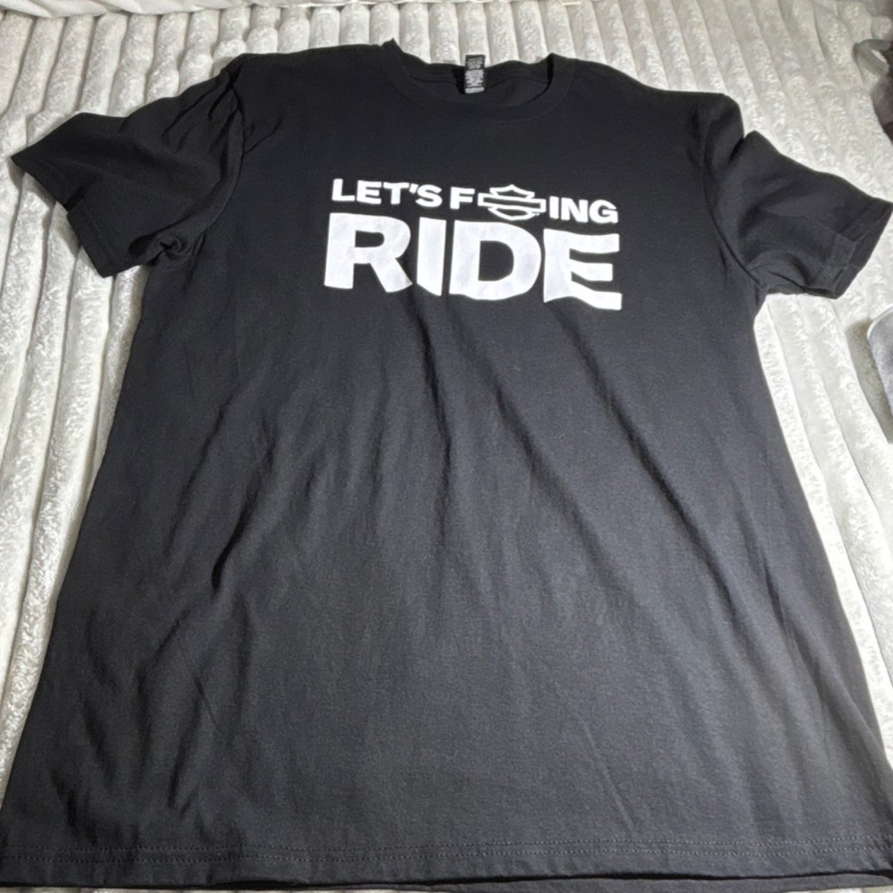 District The Concert Tee Let’s F*ing Ride Graphic Black L Short Sleeve T-Shirt