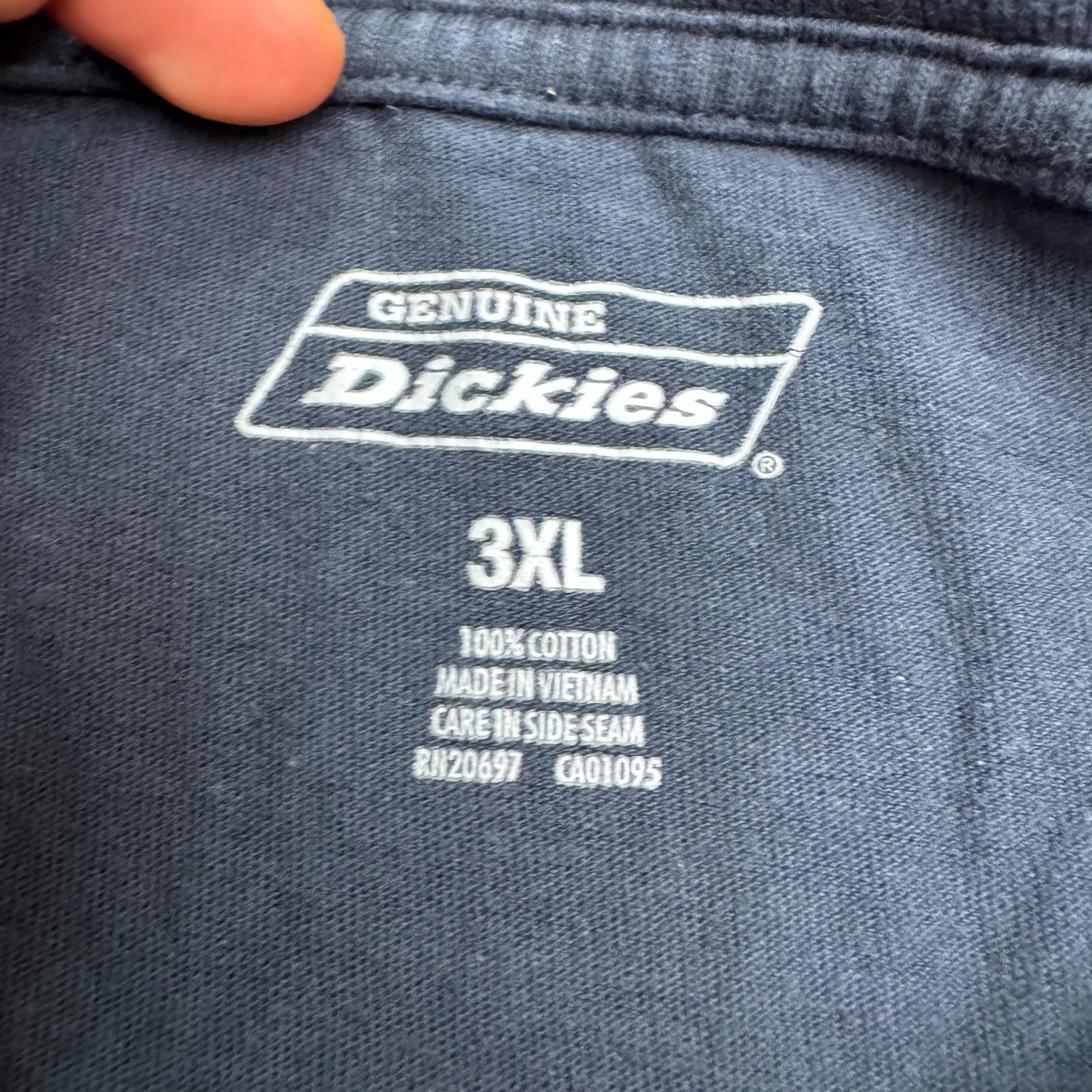 Genuine Dickies Basic T-Shirt Mens 3XL Navy Short Sleeve Crew Cotton Pocket Tee gallery